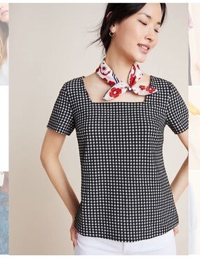 ANTHROPOLOGIE: Gingham Checkered Top